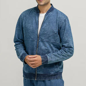 Chaqueta de bombardero de primavera y otoño popular suelta y guapa para hombre, cuello de costilla y puños de manga, chaqueta de puerta exterior, bolsillos grandes - Product Image 1