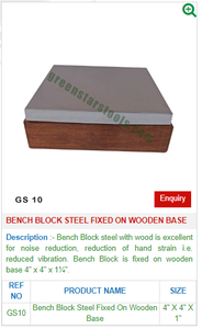 <b>Bench</b> Block Steel Fixed on Wooden Base GS 10 for Jewelry <b>Tools</b>-Jewellery <b>Tools</b> - Product Image 2