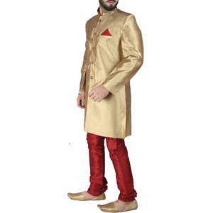 Seda tradicional de todos los tamaños, boda, Kurta, para novio, diseñador, Sherwani, venta al por mayor - Product Image 2