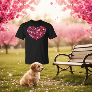 T-Shirt per Amanti dei Cani per San Valentino, Design con Cuore e Zampe di Cane per Proprietari e Appassionati, Maglietta Promozionale - Product Image 3