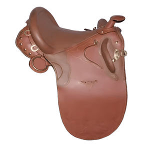 Selle de stock en cuir véritable de qualité supérieure faite à la main, légère et flexible avec un soutien confortable pour une conduite toute la journée - Product Image 2