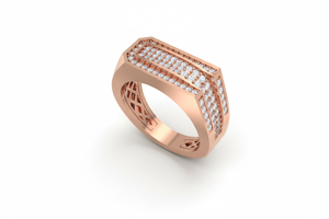 Anillo de Arquitecto para Hombre en Oro de 14K con Diamante de Corte Brillante Redondo - Product Image 3