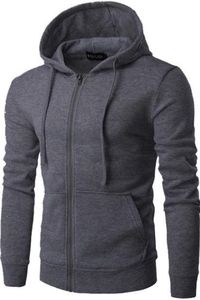 Sweat à capuche zippé pour homme, coupe classique, manches longues, logo personnalisé, respirant, 100% coton molletonné, tendance hiver - Product Image 4