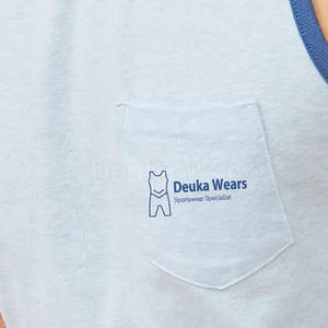 Servicio OEM/ODM, Camiseta sin Mangas Personalizada con Diseño de Bolsillo Frontal para Hombre, 100% Algodón, Cuello Redondo, para Entrenamiento de Verano - Product Image 6