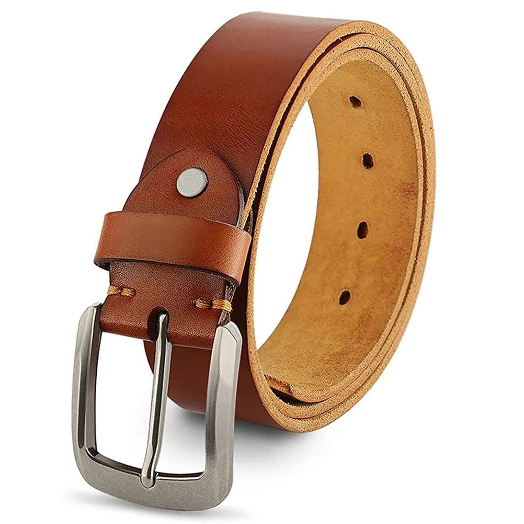 High quality handmade genuine buffalo leather casual wear single layer belt Original Leather Belt for Men