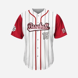 Maillot de baseball personnalisé à rayures noires et blanches, unisexe, manches courtes, numéro 27, impression sublimée, respirant, respectueux de l'environnement, protection UV - Product Image 2