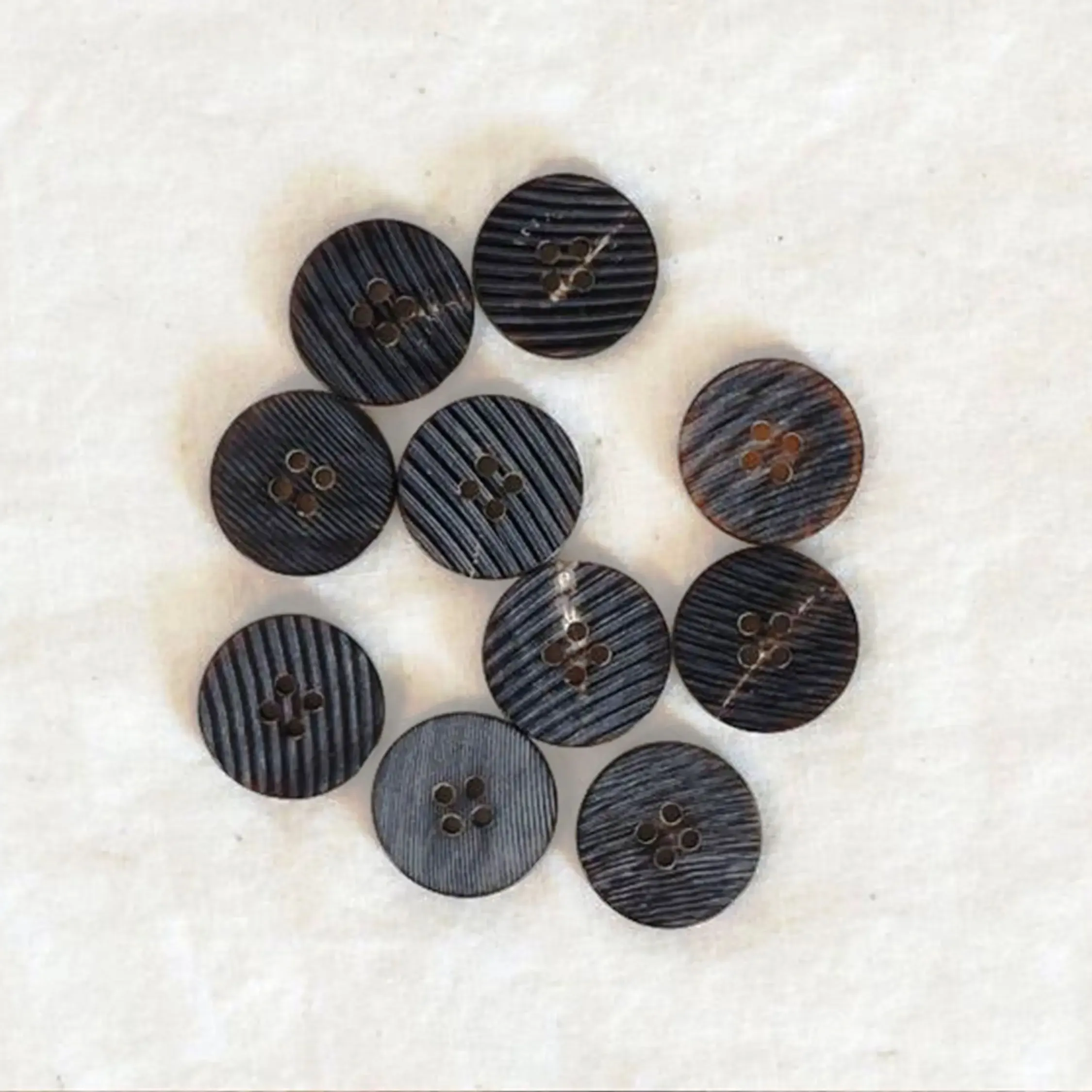 Buffalo Horn 20mm Black and tan Buffalo Bone Button Blank Horn Button Blank Real Buttons Set for Blazer