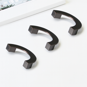 Poignée de meuble en aluminium durable en forme de C, tirette de tiroir moderne, bouton de porte d'armoire, finition bronze antique, cuisine - Product Image 1