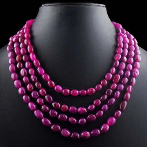 AAA+ Quality Very Attractive Pink <b>Ruby</b> 4 Strand 780 Cts <b>Necklace</b> Womens Jewelery Cus-Jew87 - Product Image 1