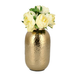 Florero de metal de hierro hecho a mano en color gris costero para decoración de mesa de hogar y oficina jarrón de forma cilíndrica acogedor - Product Image 4
