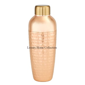 Modern Copper Color Metal Tabletop Drinkware Cocktail Shaker Hammered Design Designer Fancy Look Custom Measurement Bar <b>Tools</b> - Product Image 1