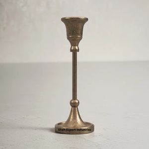 Antique Gold Aluminum <b>Taper</b> <b>Candle</b> Holder for Wedding Home and Party Lighting Decoration Tabletop <b>Candle</b> <b>Taper</b> - Product Image 2