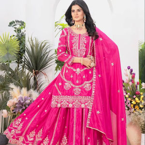 Nouveau designer de vêtements de fête indiens et pakistanais Top Sharara Plazzo Dupatta-Lancement élégant et élégant - Product Image 1