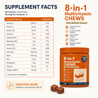 Complément alimentaire pour chiens, multivitamines, soutien complet de la santé, comprimés à mâcher, OEM, 8-en-1, bien-être quotidien, immunité, santé cardiaque