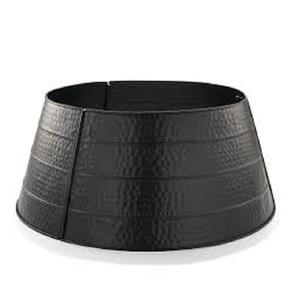 Collier d'arbre en métal de couleur noire en forme de rond galvanisé pliable taille personnalisée collier d'arbre de noël décoration de jardin à la maison - Product Image 1