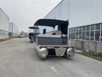 Bateau ponton familial de pêche en aluminium Allsea 2023, petit bateau ponton pour moteurs hors-bord