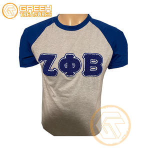 Camiseta de Algodón Personalizada al por Mayor de la Hermandad Zeta Phi Beta, Ropa de Hermandad para Mujer, Bordado para Todas las Temporadas, Estampado Liso Teñido - Product Image 3