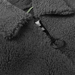 Abrigo de invierno Polar Sólido Fabricante de ropa Bordado personalizado Chaqueta de lana Premium Zip up Chaquetas de lana polar para hombres - Product Image 6