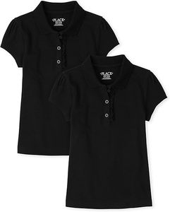 Bon service Polo à manches courtes avec fermeture à boutons Tissu performant évacuant l'humidité Motif imprimé solide résistant à la décoloration - Product Image 3