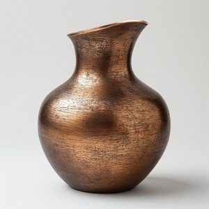 Vase en métal élégant fabriqué à la main avec un design unique et une surface lisse parfait pour les villas modernes et la décoration intérieure exclusive - Product Image 2