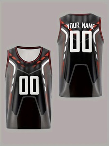 Nom et numéro Basketball Débardeur Respirant Polyester Casual Wear Idéal pour les activités de plein air Running Training & Parties - Product Image 3