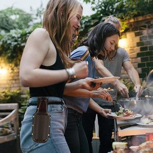 Stylish Comfortable Leather Waist Bag <b>Travel</b> <b>Pouch</b> for Beer Bottle Holder for Picnics Beach Barbeques Fishing - Product Image 6