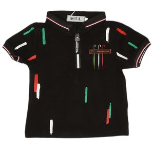 Camiseta Polo de Manga Corta para Niños - Negra - Product Image 1