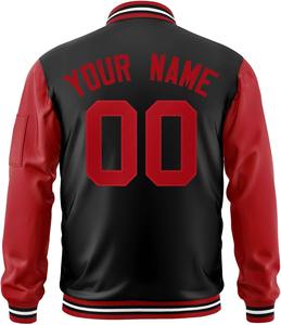 Varsity Jacket Contraste Manches Personnalisé Équipe Nom Numéro Broderie Personnalisé Bomber College Letterman Veste Dropshipping - Product Image 2