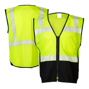 Gilet de sécurité haute visibilité en nylon respirant, léger et à séchage rapide, avec bande réfléchissante et fermeture éclair frontale – Vente chaude - Product Image 4