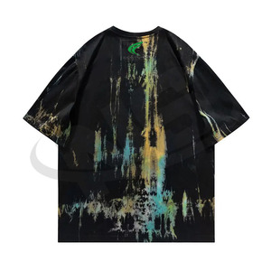 Wholesale 100% Cotton Loose Fit Printed T-<b>Shirt</b> <b>For</b> <b>Men</b> Heavy Duty <b>Thermal</b> Knitted Oversized Style Custom Logo Summer - Product Image 5