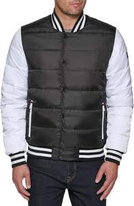Blouson Bomber matelassé pour homme avec poignets en tricot côtelé doux et fermeture éclair - Product Image 6