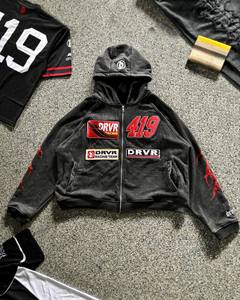 Sudaderas con Capucha Estilo Vintage Lavadas al Ácido, Personalizadas con Serigrafía, Parche Bordado con Logotipo, Efecto Desgastado por el Sol, Cierre de Cremallera, Otoño, 100% Poliéster, Secado Rápido - Product Image 4