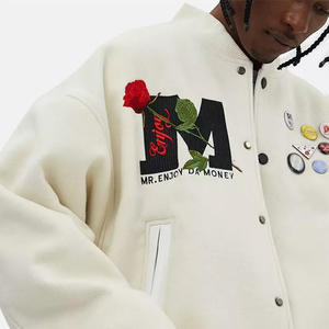 Chaqueta Bomber de Béisbol Personalizada con Bordado para Hombre, Cuello Alto, Estilo Urbano, Chaqueta de Invierno Ecológica con Logotipo Frontal - Product Image 3