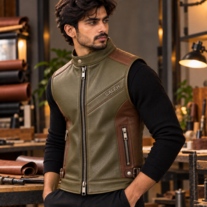 Chaleco de Cuero Personalizado para Hombre, Sin Mangas, Fabricante y Proveedor al por Mayor - Product Image 3