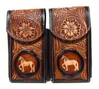 Casing Ponsel Kulit Sapi Full Grain Ekstrem dengan Motif Bunga & Kulit Bermotif Kuda, Dompet Ponsel Kulit dengan Harga Grosir, Laris Manis