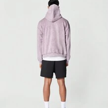 Sweat-shirt/sweat-shirt à capuche surdimensionné délavé à l'acide de marque personnalisée Sweat à capuche vintage surdimensionné beige 100% coton pour hommes - Product Image 2