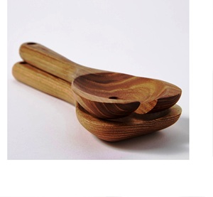 Set of Handmade Wooden Salad Server <b>Golden</b> Handmade Salad Server Set Wood Product for Home Kitchen Use - Product Image 4