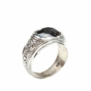925 Sterling <b>Silver</b> Men's <b>Ring</b> with Oval Onyx Stone Facet Fashionable Gemstone Bezel <b>Set</b> for Gift - Product Image 2