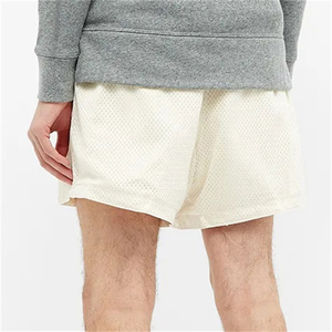 กางเกงขาสั้นบาสเก็ตบอลวิ่งผ้าตาข่ายระบายอากาศน้ำหนักเบาสำหรับผู้ชายสไตล์วินเทจลำลองผ้าฝ้ายแท้ 100% พร้อมเชือกผูกเอว รับทำโลโก้ OEM - Product Image 2
