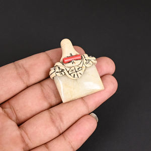 Arcilla trabajo aguamarina piedra preciosa joyería hacer colgante collar piedra única para regalos de joyería - Product Image 1