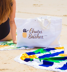 Bolso de playa de fin de semana ecológico personalizado de calidad superior bolso de lona de algodón impermeable correas de hombro largas Logo Diseño a rayas - Product Image 6