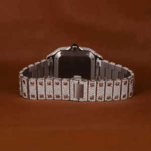 Montre mécanique unisexe personnalisable en acier inoxydable, sertie de diamants Moissanite VVS, analogique, étanche, fabrication artisanale, finition raffinée - Product Image 2