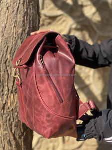 Sac à dos Vintage décontracté en cuir véritable fait à la main pour étudiants - Product Image 4