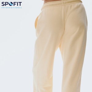 กางเกงวอร์มขาตรงเอวสูงสำหรับผู้หญิงกางเกงวิ่งแบบผูกเชือกยืดแบบลำลองโลโก้ตามสั่งสำหรับฤดูหนาว - Product Image 3