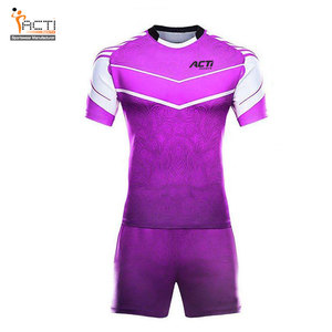 Fabricante de Pakistán 100% poliéster hecho sublimación Rugby uniforme cómodo tela estilo Rugby uniforme - Product Image 2