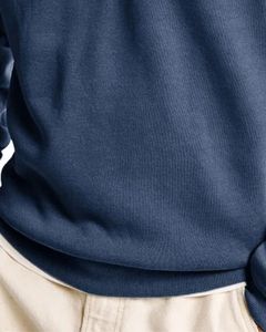 Blue <b>Half</b> <b>Zip</b> Fleece <b>Sweatshirt</b> <b>Men</b> Winter Warm Soft High Neck Casual Loose Fit Comfortable Long Sleeve Fashion Pullover Top - Product Image 5