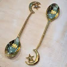 Long Handle Hammered Copper <b>Spoon</b> With Decorative Gemstone And Inlay Work For <b>Soup</b> And Curry Serving At Lowest Coast - Product Image 3