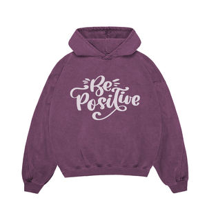 Top Quality Acid Wash Hoodies For Adult Brown Color Pullover Cotton Oversized Acid Wash Hoodies With Screen Printed Logo - Product Image 4