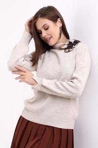 Fabricante de ropa de mujer Bufanda de manga larga Cuello Prendas de punto Suéter Otoño Invierno Nuevo estilo Prendas de punto Oportunidad al por mayor - Product Image 3