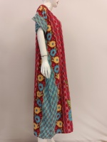 Vestido Jumbo con botón frontal Patrón floral para mujer Ropa de dormir de manga corta Camisones suaves de rayón cómodos